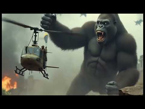 Giant Gorilla vs Helicopter Army