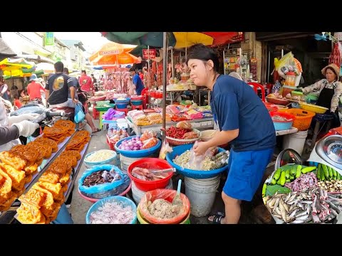 Best Cambodian Fresh Food & Daily Street Market Show - Phnom Penh Daily Food tour 