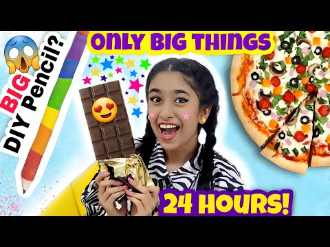 Using only BIG things for a day!!!🤩🎀✨️ | Riya's Amazing World