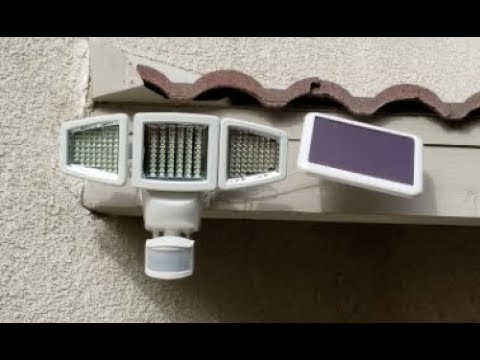 Actual Review & Install Issues SUNFORCE Solar Motion Detect 180 LED 3 Head  Light! 8 22 18