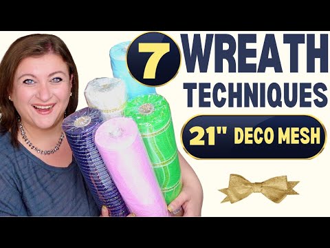7 AMAZING ⭐️ 21 inch Deco Mesh WREATH Base TECHNIQUES