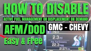 How To Disable Active Fuel Management AFM or DOD Easy and Free