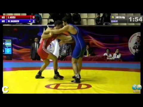 GGP2013 / Eldaniz AZIZLI (AZE) - Murad BAZAROV (AZE) - GR 55 kg 1/16 final match