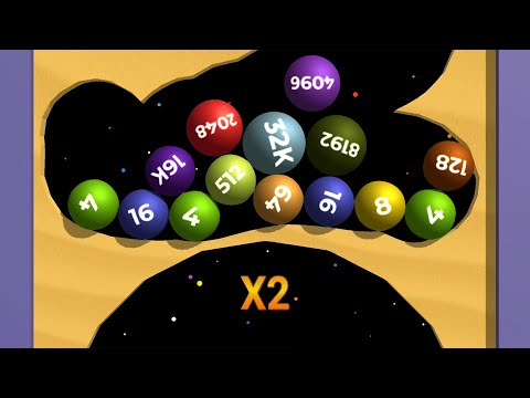 Dig 2048 - Highscore 32768 | Endless Merge Ball 3D