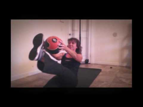 Leg Lift Med Ball Rotation