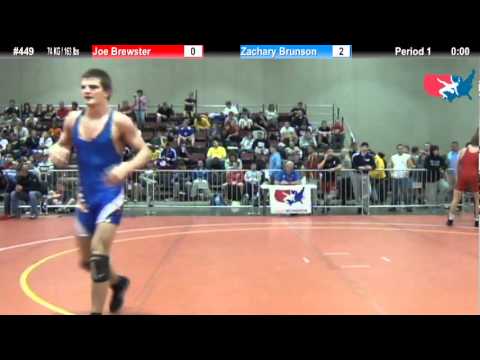 FILAJRFS: 74 KG / 163 lbs: Joe Brewster (SDSU) vs. Zachary Brunson (Churchill)