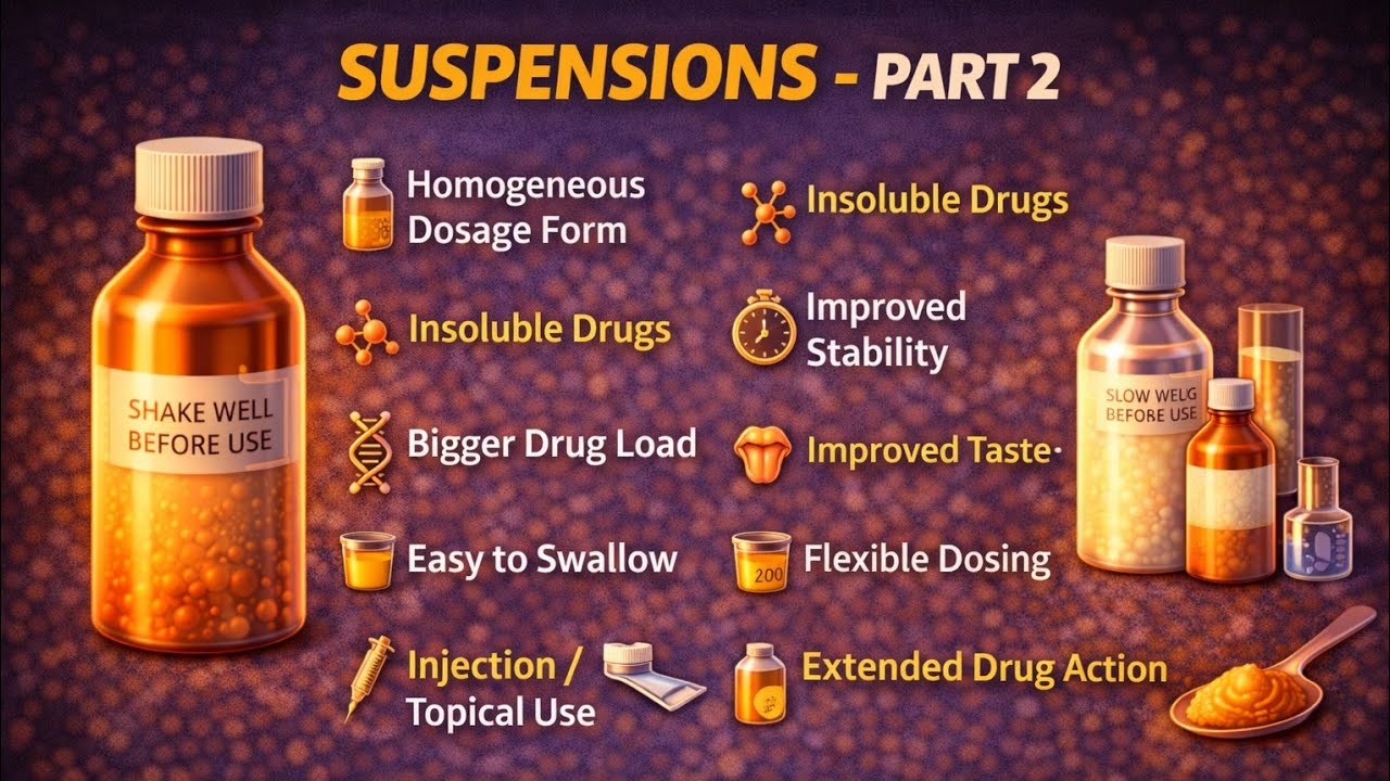Suspensions ( Part - 2 ) | Pharmaceutical Suspension | Biphasic Liquid Dosage Forms | Medi Queries 🎓