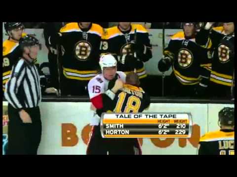 Nathan Horton vs Zach Smith Hockey Fight (Ottawa Senators vs Boston Bruins 4/9/11)