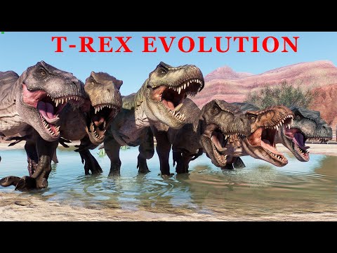 T-REX EVOLUTION vs ALL CARNIVORE & HERBIVORE DINOSAURS IN SOUTHWEST USA - Jurassic World Evolution 2