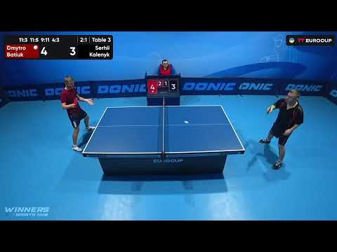 19:15 Dmytro Batiuk - Serhii Kalenyk 14.08.2023 TT Euro.Cup Ukraine Professional. TABLE 3