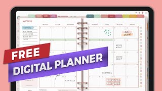 Free Digital Planner 2024 Goodnotes Planner template with Sticker Wizard Demo