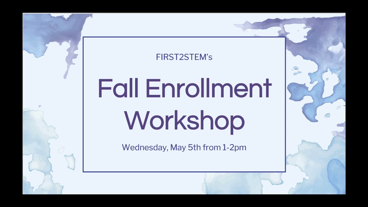 Enrollment Workshop Spring 2021