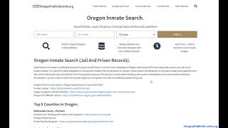 Oregon Inmate Search (Jail Roster and Prison OOS Lookup By Name)