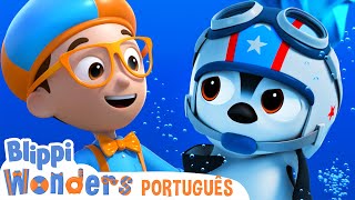 Blippi Nada com Pinguins! 🐧 Blippi em Português ❄️ Vídeos Educativos para Crianças