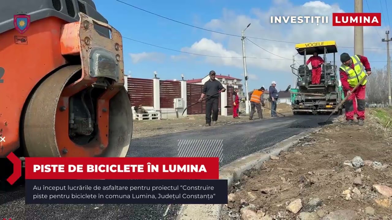 Lucrări de asfaltare a pistei de bicicliști