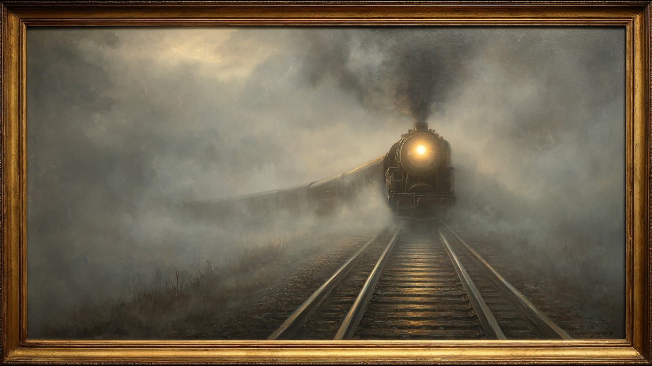 Frame TV Art 4K Steam Train Fog 🚂 Cinematic Screensaver Moody Relaxing Ambience