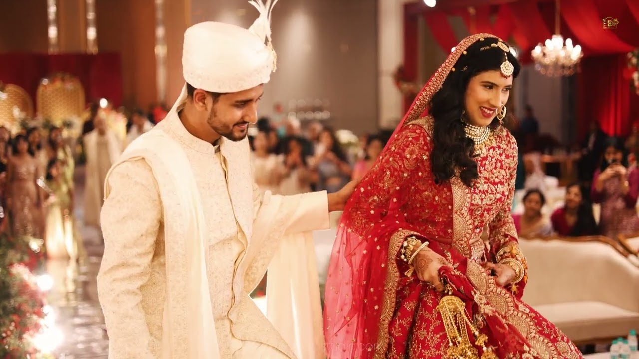 Wedding film still of Vanshika and Samarth by EDP Studio, cinematic wedding videography in Lucknow