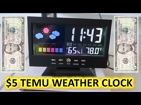 $5 #TEMU Desktop Weather Clock Calendar Color Screen With Humidity, Temperature & Alarm