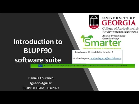 Introduction to BLUPF90 software suite (part 1) - A. Legarra (CDCB)
