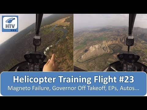 Helicopter Flight Training 23 - Magneto Failure, Governor Off Takeoff, EPs & Autos...