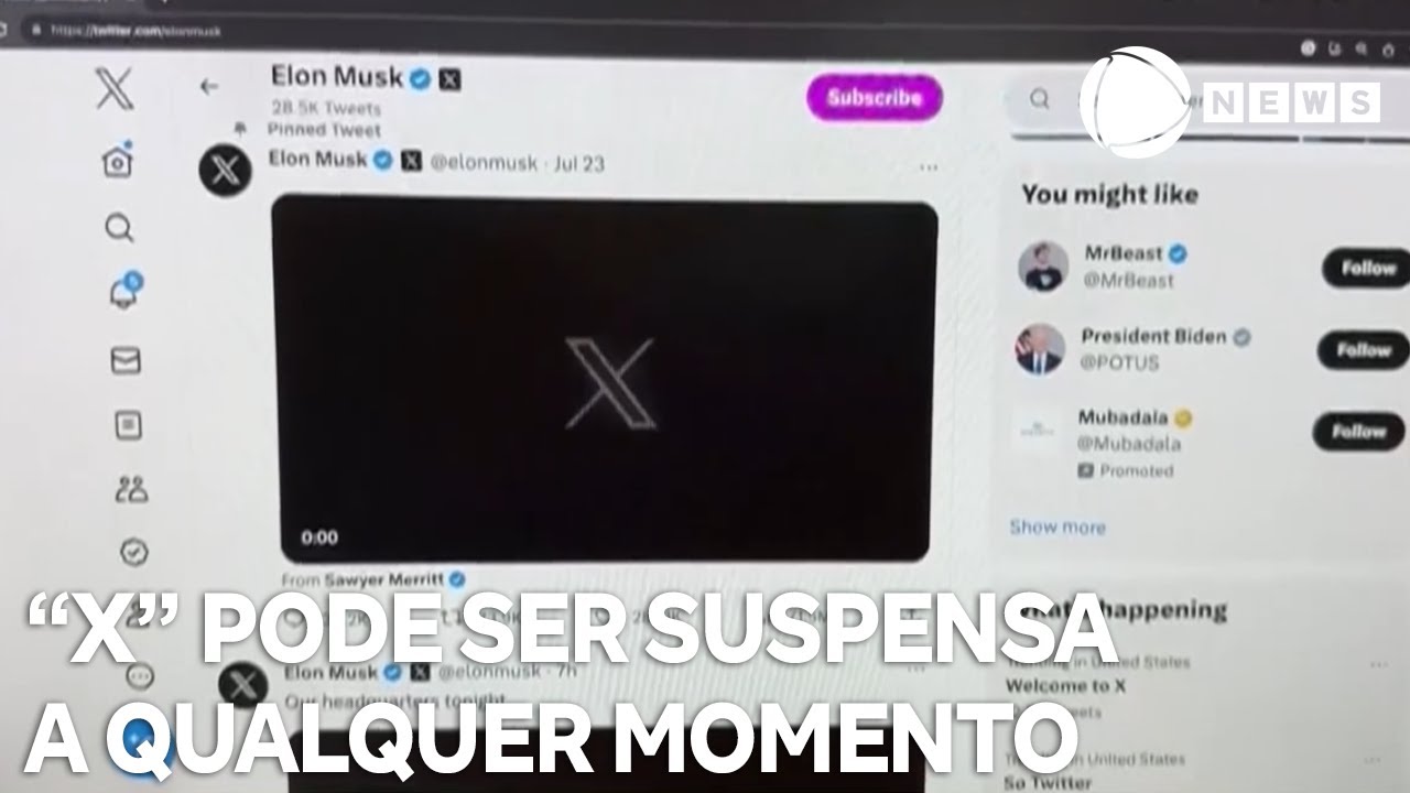 Rede social X pode ser suspensa a qualquer momento no Brasil