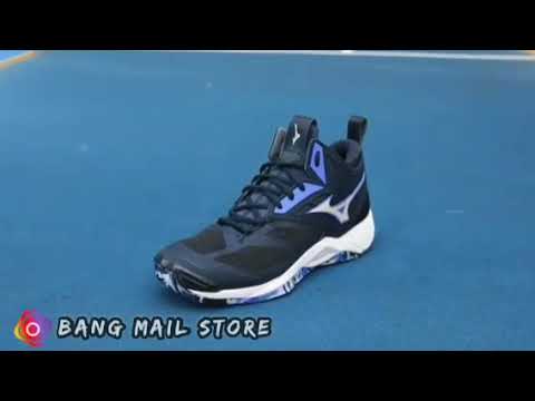 Sepatu  Voli Mizuno Wave Momentum 2 Mid Terbaru warna Violet Blue #bangmailstore #mizuno #momentum