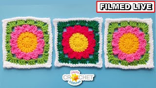 Little Flower Granny Square 6" 🌼 Jayda InStitches Live CAL 🌼 April 29, 2025