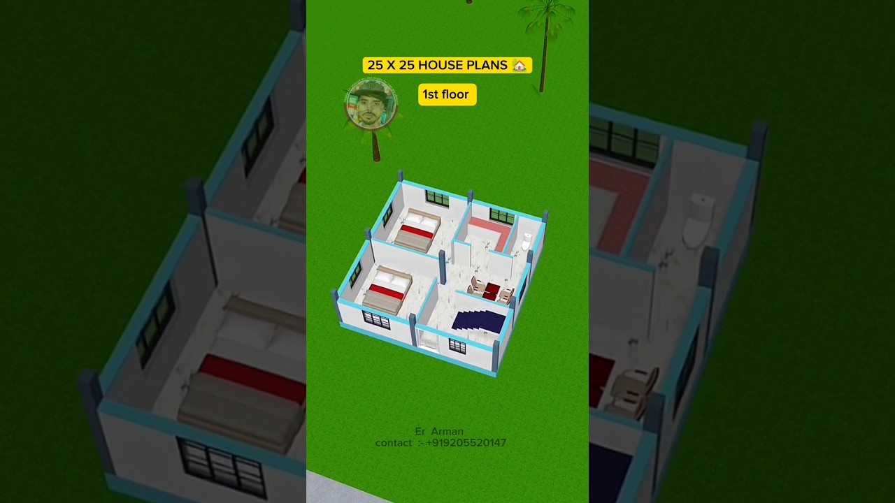 25 by 25 house plans 🏡🥀 #erarman #shortfeed #housedesign #houseplan