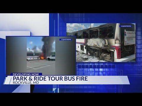 Tour bus catches fire with multiple people on board in Montgomery County