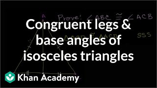 Congruent legs and base angles of Isosceles Triangles