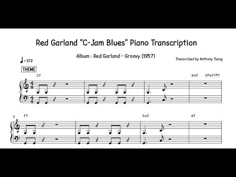 Red Garland "C Jam Blues" Piano Transcription