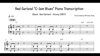 Red Garland "C Jam Blues" Piano Transcription