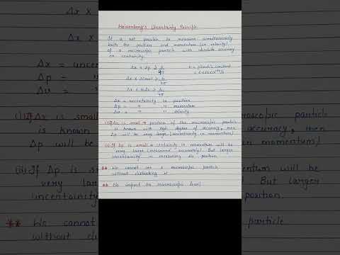 Heisenberg's Uncertainty Principle|Chemistry for kvs nvs htet pgt tgt exams