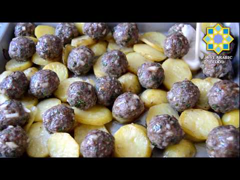 Kofta In tahini sauce _ Meatballs with Potatoes and  tahini sauce  - just Arabic food
