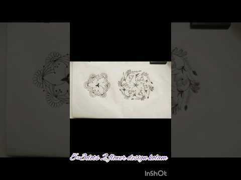 keshi Tejesh creative kolam#5×3dots 2 flower design kolam#daily simple kolam#short #shortfeed