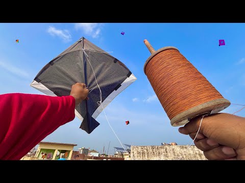 Testing * Black Zebra * Manjha 😱 | How to cut kites | Kite flying | kite