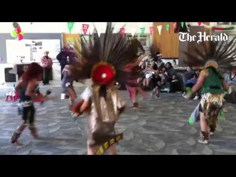 #Aztec group Izkalli performs at #Hartnell celebrating #Mexican Independence