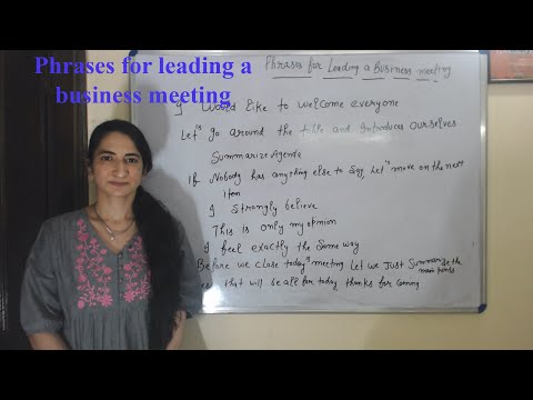 Phrases for leading a business meeting