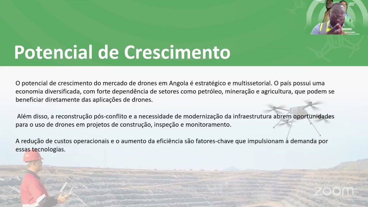 🎥 𝗦𝘂𝗽𝗲𝗿 𝗟𝗶𝘃𝗲: Drones no Contexto Angolano - Perspectivas Tecnológicas e Inovações Estratégicas