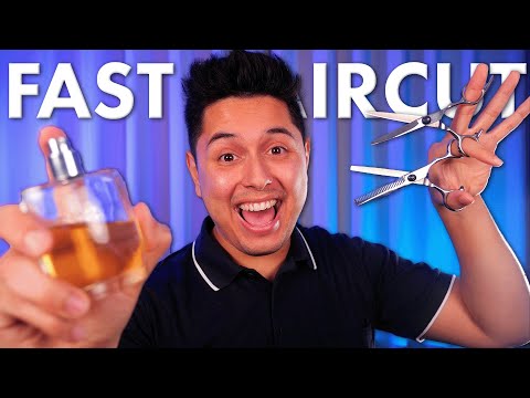 A Chaotic Fast Haircut You Can FEEL | ASMR Scissor Cut, Shave, & Spa Roleplay