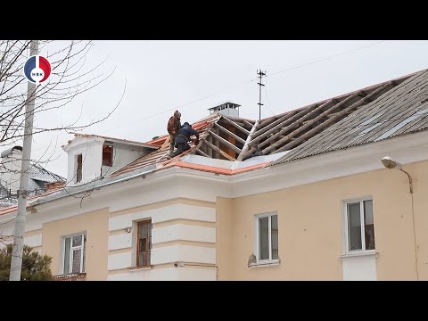 На доме по адресу Садовая, 27 строители в кратчайший срок восстановили кровлю