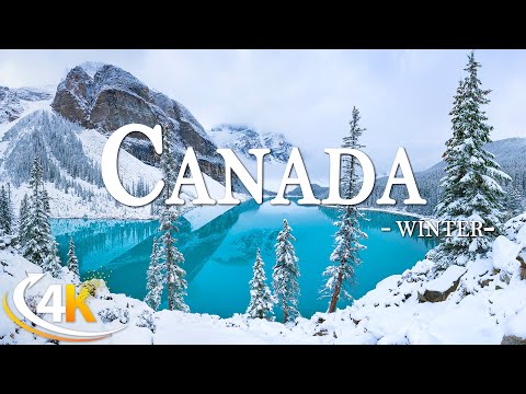 Winter in Canada 4K ❄ Snowy Peaks, Frosted Forests, Relaxing Music for Peaceful Escapes