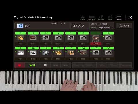Yamaha Genos - How to multitrack record from a simple midi recording.