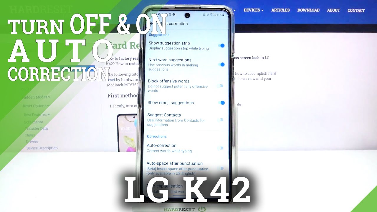 Activate Text Correction Option - LG K42 & Keyboard Text Correction