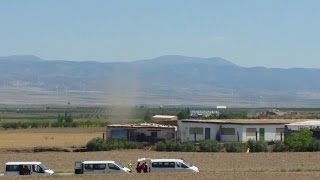 Dust devils in Calahorra, Spain (stofhoos, Kleintrombe, Diablo de polvo)