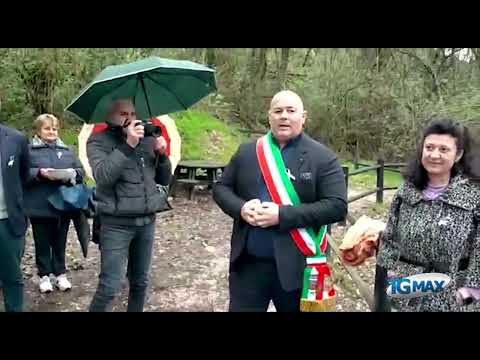 Scafa, panchina lilla alle sorgenti del Lavino