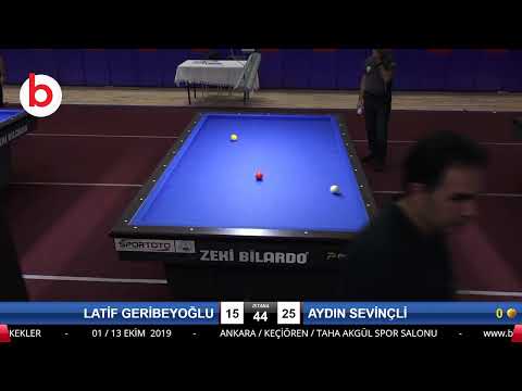 LATİF GERİBEYOĞLU & AYDIN SEVİNÇLİ Bilardo Maçı - 2019 TÜRKİYE KUPASI 2.ETAP ERKEKLER-4.ÖN ELEME