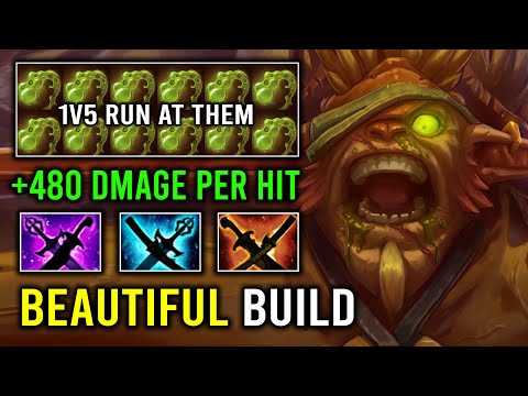 Beautiful Item Build 1v5 Unkillable Bristleback +480 Damage Per Hit Max Quill Spray Dota 2