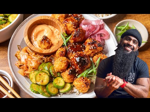 Airfried Korean BBQ Style Cauliflower Bowl - Perfect for family gatherings or anytime | Vegan Meals