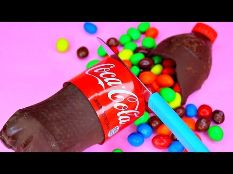Chocolate Coca Cola Bottle Shape - M&M Surprise 리얼 콜라 푸딩 젤리 만들기